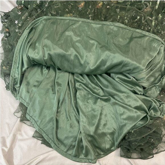 NWT$798 Mac Duggal [ 8 ] Sequin Floral Embellished‎ Evening Gown Sage Green Q728 - Picture 7 of 16